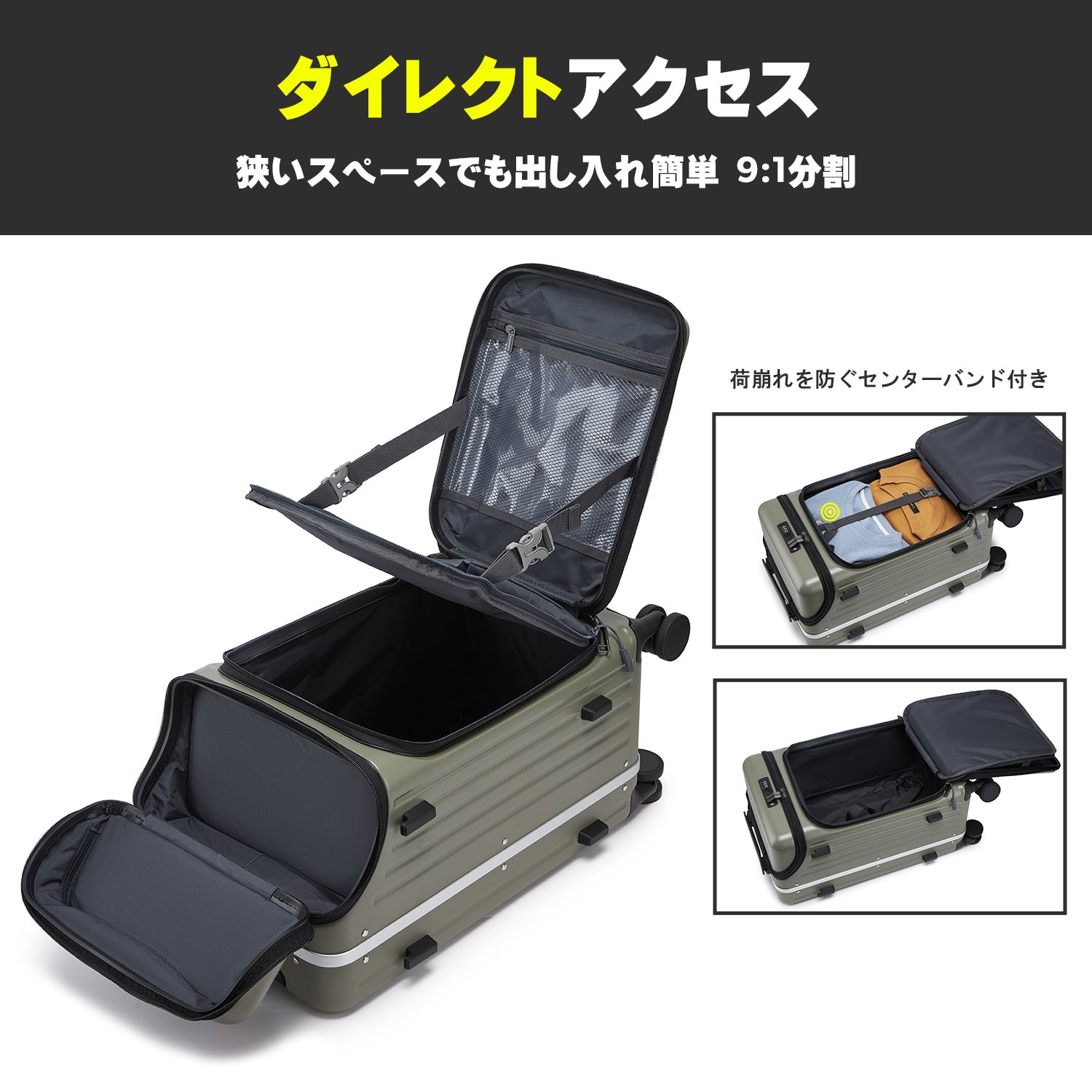 スーツケース フロントオープン トップオープン キャリーケース S 多